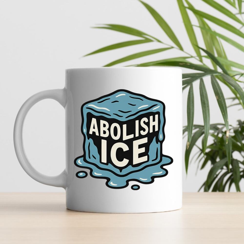 Abolish ICE 15 oz Coffee Mug Ice Cube Freedom A13